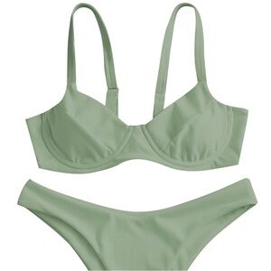 [🟡 Bundle 10 items for $25] Zaful Light Green Bikini Set